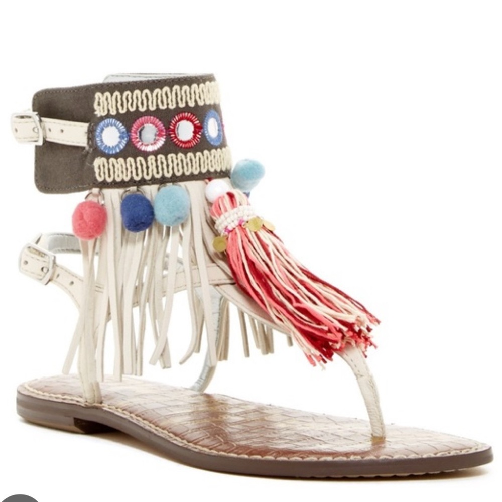 Sam Edelman Bohemian Pom Pom thong sandals